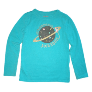 Cat & Jack Girls Size 6-6X "Astronomically Awesome" Long Sleeved T Shirt